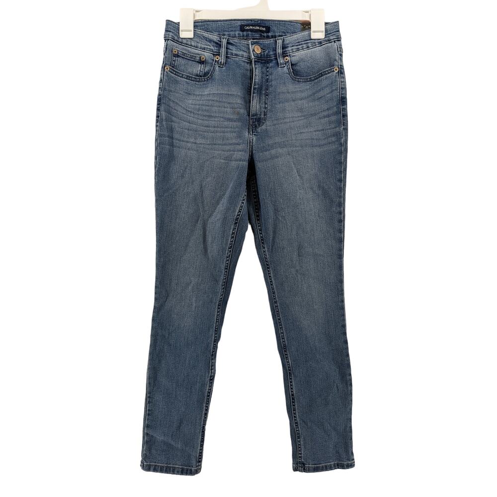 Calvin Klein Skinny Jeans 8 Ice Blue High‎ Rise Ankle Stretch Casual Everyday